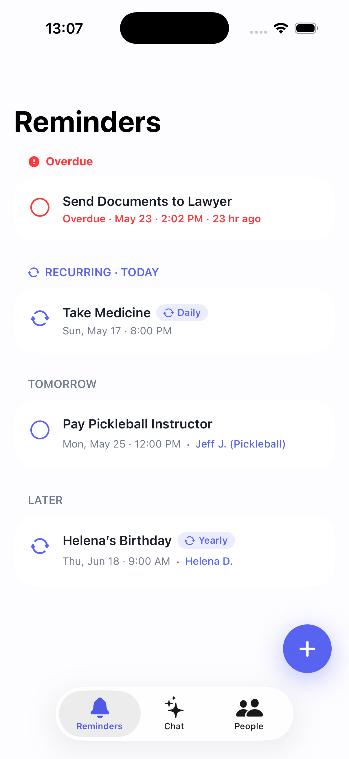 Smart reminder list